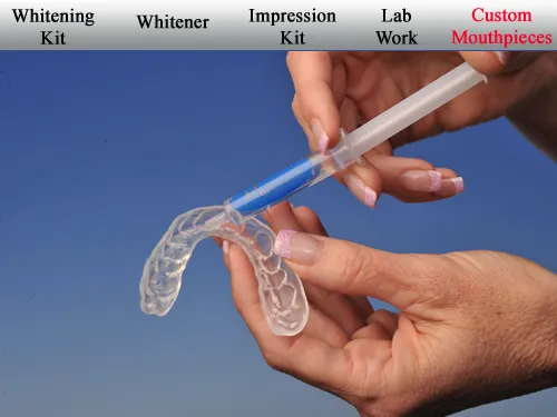 Custom-fitted teeth whitening mouthpieces